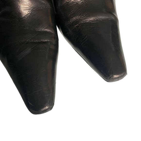 Franco Sarto Asterik Retro Heels 9.5 Dark Brown Copper Side Zipper Pointed Toe - Picture 3 of 7